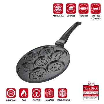Show details for Herzberg HG-CP267ANL: 26cm Marble Coated Pancake & Crepe Pan - 7 Cute Animal Picture of Herzberg HG-CP267ANL: 26cm Marble Coated Pancake & Crepe Pan - 7 Cute Animal