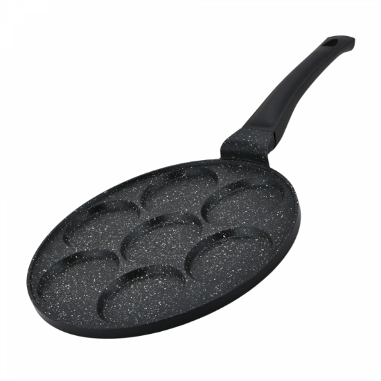 Image de Herzberg HG-CP267HO: Poêle À Crêpes et À Crêpes Avec Revêtement En Marbre De 26cm - 7 Fentes Unies