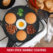 Image de Herzberg HG-CP267HO: Poêle À Crêpes et À Crêpes Avec Revêtement En Marbre De 26cm - 7 Fentes Unies