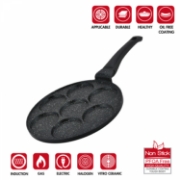 Image de Herzberg HG-CP267HO: Poêle À Crêpes et À Crêpes Avec Revêtement En Marbre De 26cm - 7 Fentes Unies