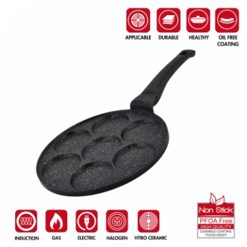Show details for Herzberg HG-CP267HO: 26cm Marble Coated Pancake & Crepe Pan - 7 Plain Slot Picture of Herzberg HG-CP267HO: 26cm Marble Coated Pancake & Crepe Pan - 7 Plain Slot