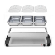 Image de Cheffinger CF-BW300: Réchauffeur De Buffet 2 En 1 De 3,5 Litres + Plaque Chauffante