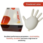 Image de Master Gloves: Paquet de 100 Gants Poudrés Jetables en Latex - Taille L