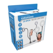 Image de Grundig ED-95927: Support de Téléphone a Pince a Double Anneau Lumineux 2 en 1