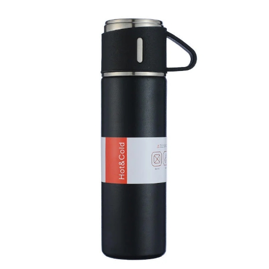 Image de Herzberg HG-04210: Flacon Isotherme de Voyage Isolé Sous Vide en Acier Inoxydable - 500 ml