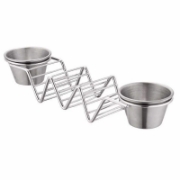 Image de Herzberg HG-04043: Support à Tacos en Acier Inoxydable Avec 2 Tasses