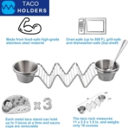 Image de Herzberg HG-04043: Support à Tacos en Acier Inoxydable Avec 2 Tasses