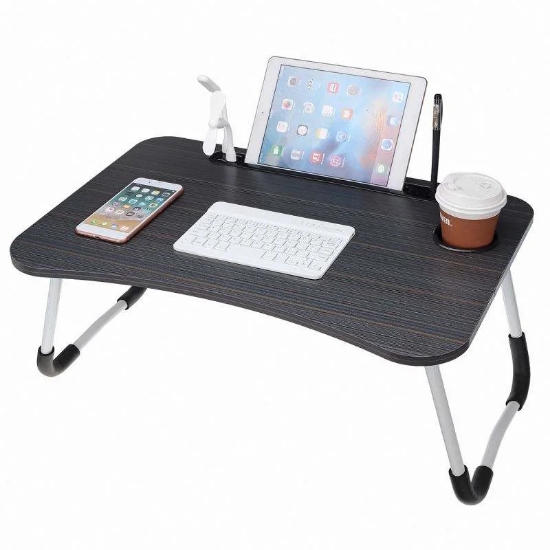 Image de Herzberg HG-04173: Bureau Pliable Avec Porte-gobelet et Tablette