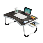 Image de Herzberg HG-04173: Bureau Pliable Avec Porte-gobelet et Tablette