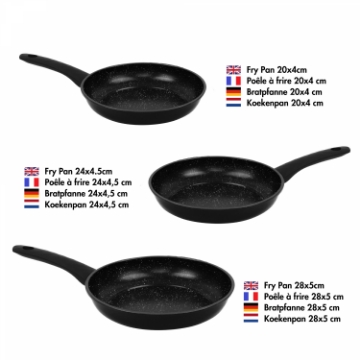 Show details for Herzberg HG-04746BLK: 3 Pieces Marble Coated Forged Frying Pan Set - Black Picture of Herzberg HG-04746BLK: 3 Pieces Marble Coated Forged Frying Pan Set - Black