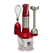 Image de Royalty Line RL-ESMS800RED: Ensemble Mixeur Plongeant 3 en 1 - Fouet Electrique, Mixeur Plongeant, Hachoir - Rouge