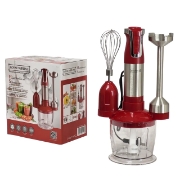 Image de Royalty Line RL-ESMS800RED: Ensemble Mixeur Plongeant 3 en 1 - Fouet Electrique, Mixeur Plongeant, Hachoir - Rouge