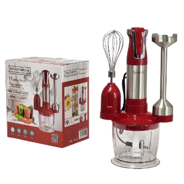 Show details for Royalty Line RL-ESMS800RED: 3-in-1 Hand Blender Set - Power Whisk, Immersion Blender, Chopper - Red Picture of Royalty Line RL-ESMS800RED: 3-in-1 Hand Blender Set - Power Whisk, Immersion Blender, Chopper - Red