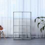Image de Herzberg HG-03626: Bibliothèque et Etagère de Rangement Polyvalente à 8 Niveaux(85x125cm) - Gris