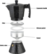 Image de Eisenbach LSS06: Cafetière Expresso Moka en Aluminium - 6 Tasses
