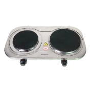 Image de Rosenberg YQ-200D3 : Plaque de Cuisson Electrique Double en Acier Inoxydable - 2500 W