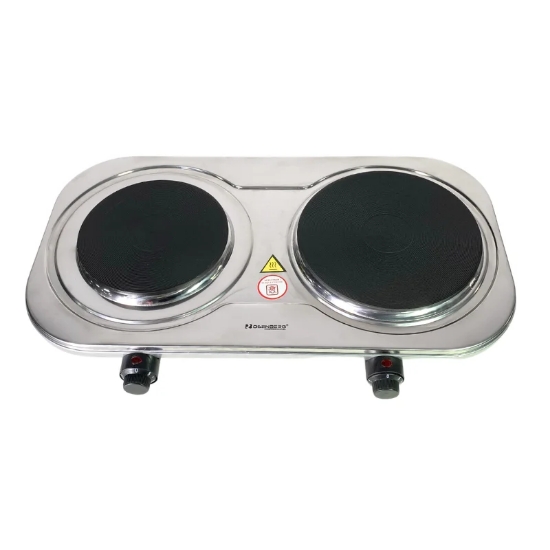 Image de Rosenberg YQ-200D3 : Plaque de Cuisson Electrique Double en Acier Inoxydable - 2500 W
