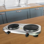 Image de Rosenberg YQ-200D3 : Plaque de Cuisson Electrique Double en Acier Inoxydable - 2500 W