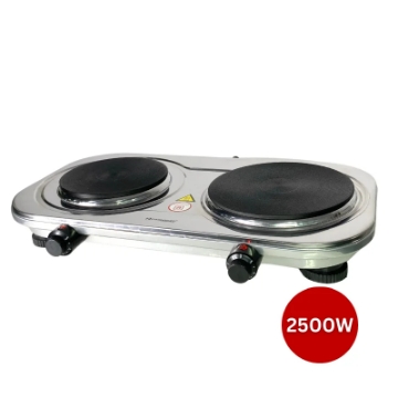 Show details for Rosenberg YQ-200D3: Stainless Steel Dual Electric Hob - 2500W Picture of Rosenberg YQ-200D3: Stainless Steel Dual Electric Hob - 2500W