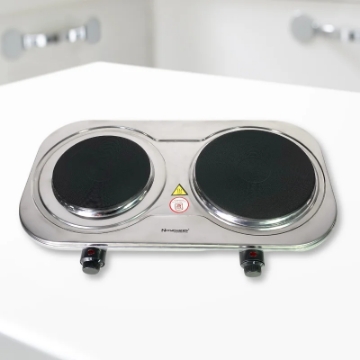 Show details for Rosenberg YQ-200D3: Stainless Steel Dual Electric Hob - 2500W Picture of Rosenberg YQ-200D3: Stainless Steel Dual Electric Hob - 2500W