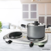 Image de Rosenberg YQ-200D3 : Plaque de Cuisson Electrique Double en Acier Inoxydable - 2500 W