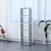 Image de Herzberg HG-03619: Étagère de Rangement et Bibliothèque Multifonctionnelle à 5 Niveaux (42 x 153 cm) - Gris
