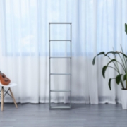 Image de Herzberg HG-03619: Étagère de Rangement et Bibliothèque Multifonctionnelle à 5 Niveaux (42 x 153 cm) - Gris
