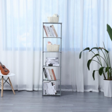 Show details for Herzberg HG-03619: 5-Layer Multi-purpose Bookshelf and Storage Rack (42x153cm) - Grey Picture of Herzberg HG-03619: 5-Layer Multi-purpose Bookshelf and Storage Rack (42x153cm) - Grey