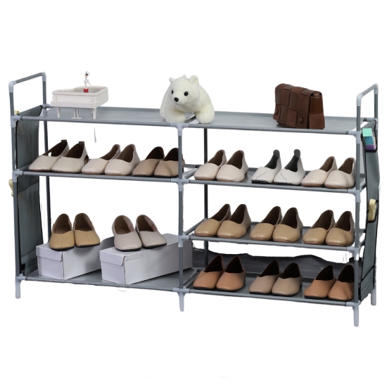 Image de Herzberg HG-03596: Étagère à Chaussures à 7 Niveaux (12 x 70 cm) - Gris