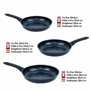 Show details for Herzberg HG-04777BLU: 3 Pieces Marble Coated Forged Frying Pan Set - Blue Picture of Herzberg HG-04777BLU: 3 Pieces Marble Coated Forged Frying Pan Set - Blue