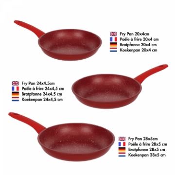 Show details for Herzberg HG-04807RED: 3 Pieces Marble Coated Forged Frying Pan Set - Red Picture of Herzberg HG-04807RED: 3 Pieces Marble Coated Forged Frying Pan Set - Red