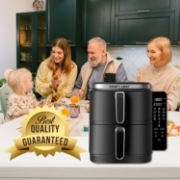 Picture of Comfy Nest CN-06177: 2800W Double Basket Air Fryer with Digital Folding Side Panel - 11L