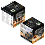 Image de Comfy Nest CN-AFD45WB: Friteuse à Air Numérique à Double Panier Noire de 2400W Avec Fenêtre - 9L