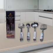 Image de Eisenbach A0019 : Ensemble d'ustensiles de cuisine en acier inoxydable 4 pièces - Marbre