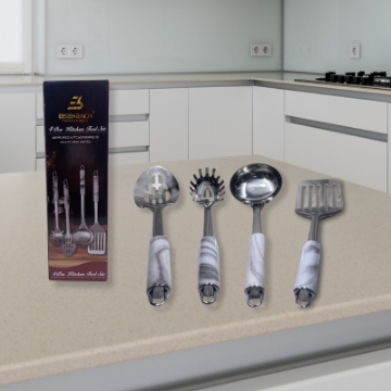 Show details for Eisenbach A0019: 4-Piece Stainless Steel Kitchen Tool Set - Marble Picture of Eisenbach A0019: 4-Piece Stainless Steel Kitchen Tool Set - Marble