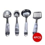 Image de Eisenbach A0019 : Ensemble d'ustensiles de cuisine en acier inoxydable 4 pièces - Marbre