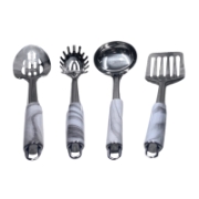 Image de Eisenbach A0019 : Ensemble d'ustensiles de cuisine en acier inoxydable 4 pièces - Marbre
