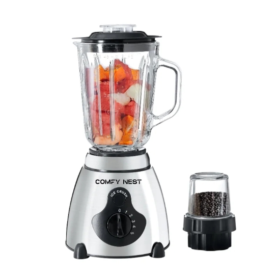 Image de Comfy Nest CN-BLG15: Mixeur et broyeur en verre 2 en 1 avec broyeur à glace