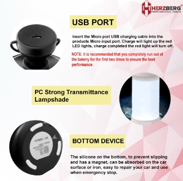 Show details for Herzberg HG-5049: Vehicle-Mounted LED Light Black Picture of Herzberg HG-5049: Vehicle-Mounted LED Light Black