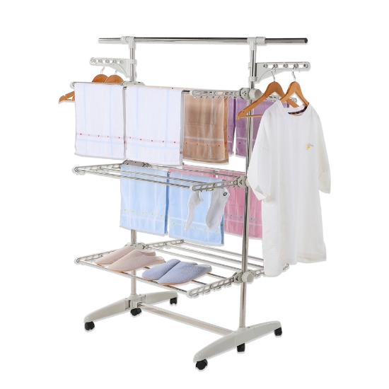 Image de Herzberg Séchoir à linge à 3 étages Pour les Vêtements Blanc