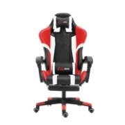 Image de Herzberg HG-8083 : Chaise De Jeu Et De Bureau Tricolore Avec Accent Linéaire Rouge