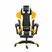 Image de Herzberg HG-8083 : Chaise De Jeu Et De Bureau Tricolore Avec Accent Linéaire Jaune