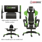 Image de Herzberg HG-8083 : Chaise De Jeu Et De Bureau Tricolore Avec Accent Linéaire Jaune