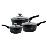 Picture of Eisenbach EB-MSP02: Aluminum Greblon Marble Coated Sauce Pan Set - 16cm,18cm,20cm