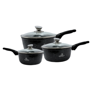 Show details for Eisenbach EB-MSP02: Aluminum Greblon Marble Coated Sauce Pan Set - 16cm,18cm,20cm Picture of Eisenbach EB-MSP02: Aluminum Greblon Marble Coated Sauce Pan Set - 16cm,18cm,20cm