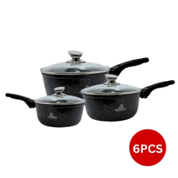 Show details for Eisenbach EB-MSP02: Aluminum Greblon Marble Coated Sauce Pan Set - 16cm,18cm,20cm Picture of Eisenbach EB-MSP02: Aluminum Greblon Marble Coated Sauce Pan Set - 16cm,18cm,20cm