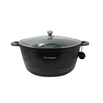 Show details for Rosenberg RB-36M2: Marble Coated Stew Pot with Glass Lid - 36cm Picture of Rosenberg RB-36M2: Marble Coated Stew Pot with Glass Lid - 36cm