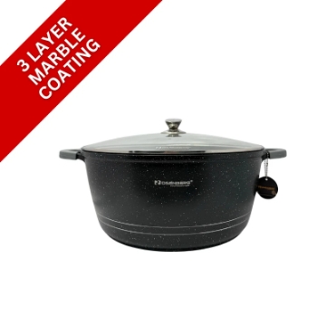 Show details for Rosenberg RB-36M2: Marble Coated Stew Pot with Glass Lid - 36cm Picture of Rosenberg RB-36M2: Marble Coated Stew Pot with Glass Lid - 36cm