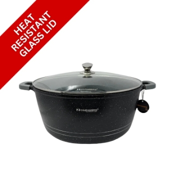 Show details for Rosenberg RB-36M2: Marble Coated Stew Pot with Glass Lid - 36cm Picture of Rosenberg RB-36M2: Marble Coated Stew Pot with Glass Lid - 36cm