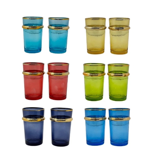 Image de Eisenbach EB-GLS12C: 12 Verres à thé colorés avec accents dorés
